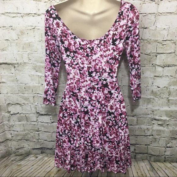 Sophia & Zeke Pink Floral 3/4 Sleeve Dress - Picture 5 of 5